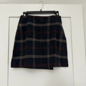 LAST CHANCE Uniqlo Plaid A-Line Skirt in  Navy Blue and Red